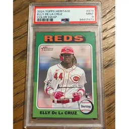 Elly De La Cruz 2024 Topps Heritage Color Swap PSA 9 Cincinnati Reds