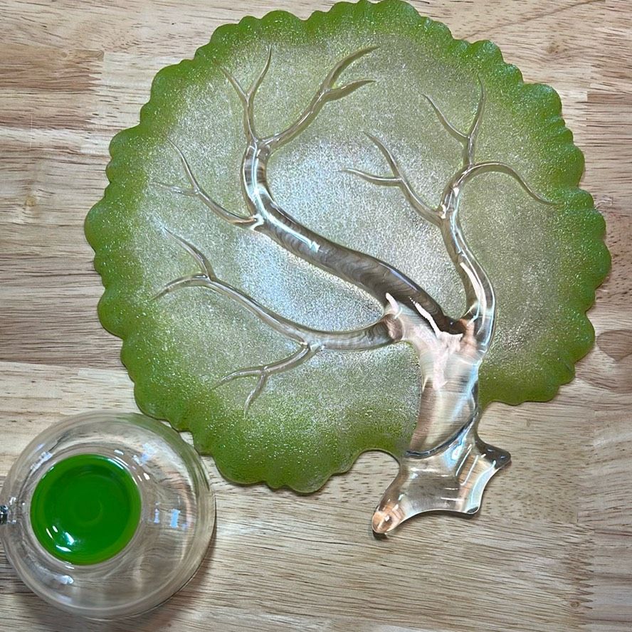 Niknax · Hazel-Atlas Glass “Tree Of Life” Snack Tray (set Of 4)