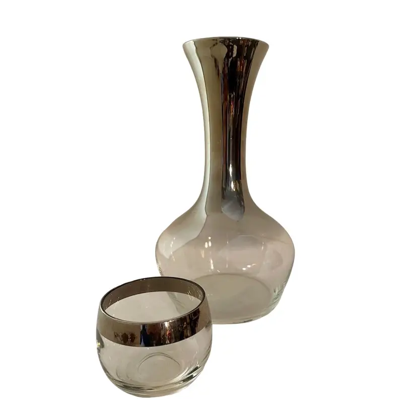 Dorothy Thorpe Silver Fade Decanter With Bonus Glass