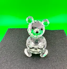 Vintage Swarovski Crystal Mini Teddy Bear - Clear Glass 3” Tall x 1.75” Wide