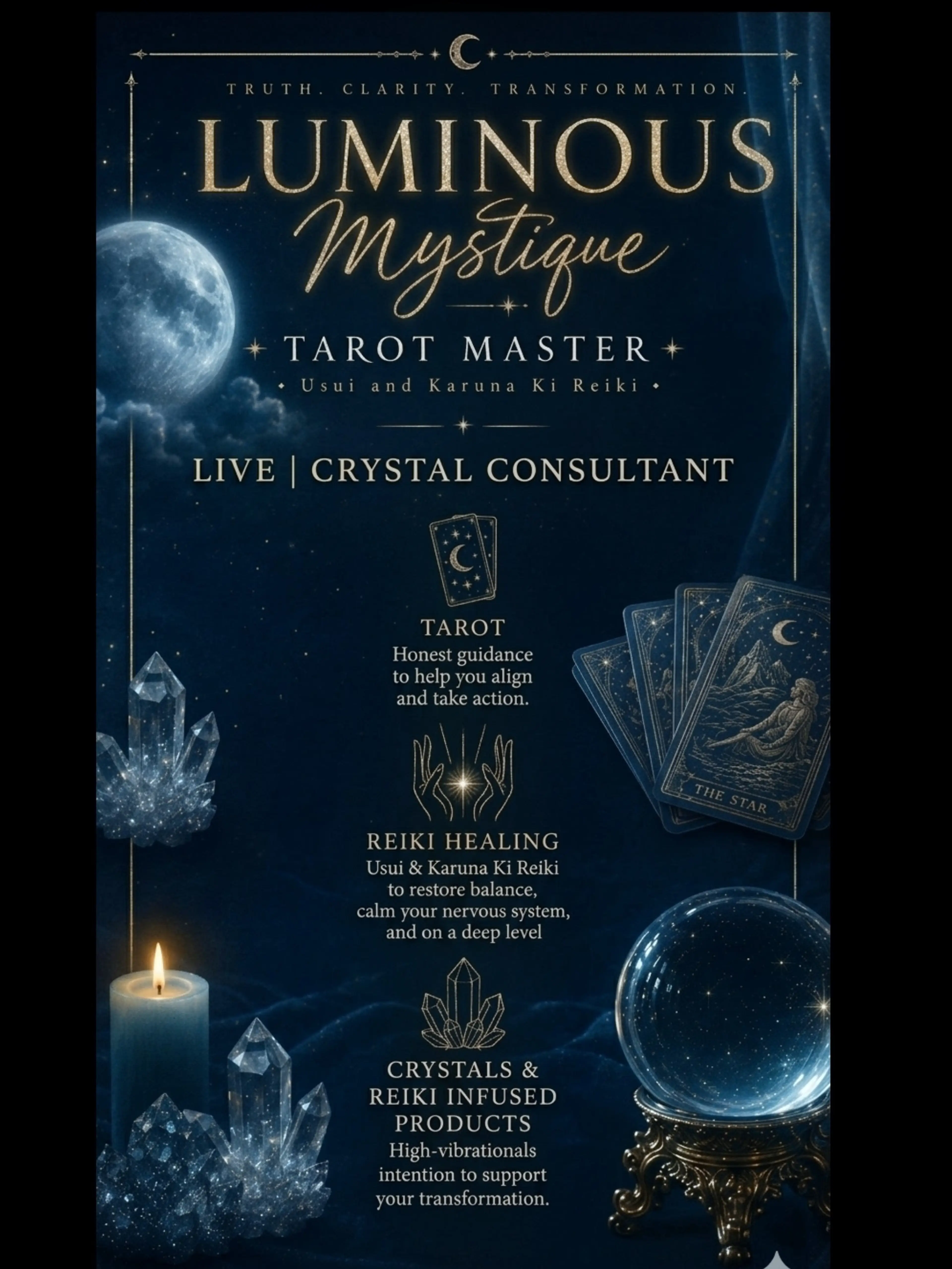 Mystic Shift: Live Tarot, Reiki, & Crystal Consulting/Shopping 