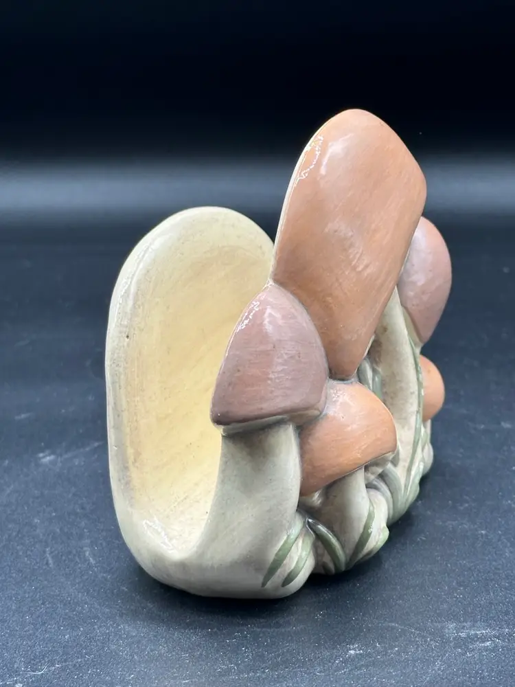 Vintage 1970s Ceramic Mushroom Napkin Holder