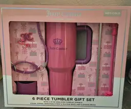 Juicy Couture Hot Cold 6-piece Pink 40oz.Insulated Tumbler Gift Set