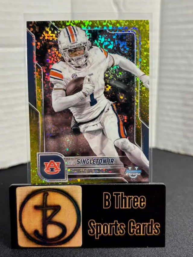 ERIC SINGLETON JR 2025 Bowman Chrome U Yellow Mini Diamonds /350 Auburn A1302