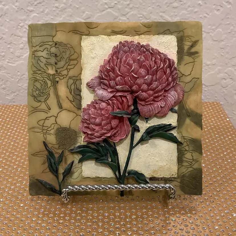 19 3D Peony In Bloom Wall Plaque