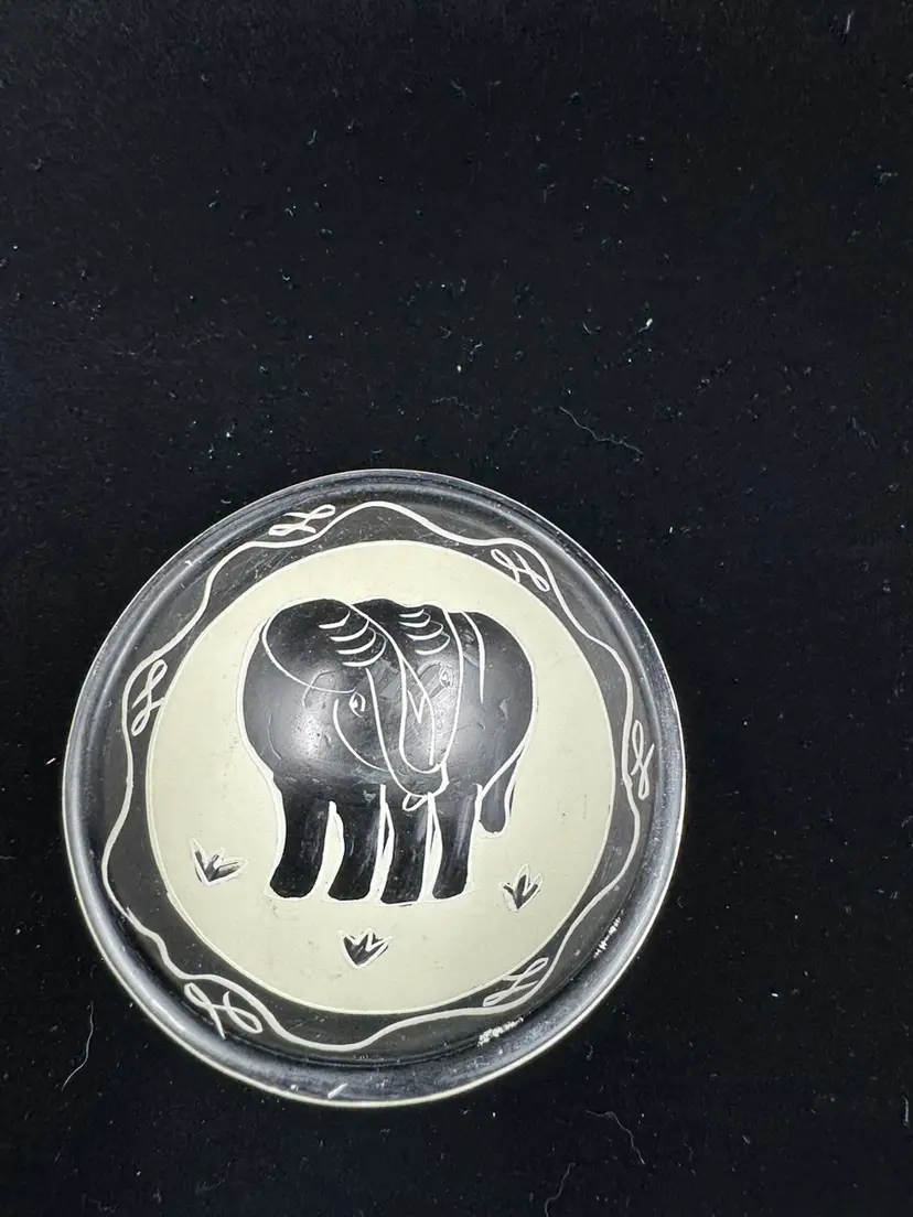 Elephant Soapstone Dish, 3” Wide