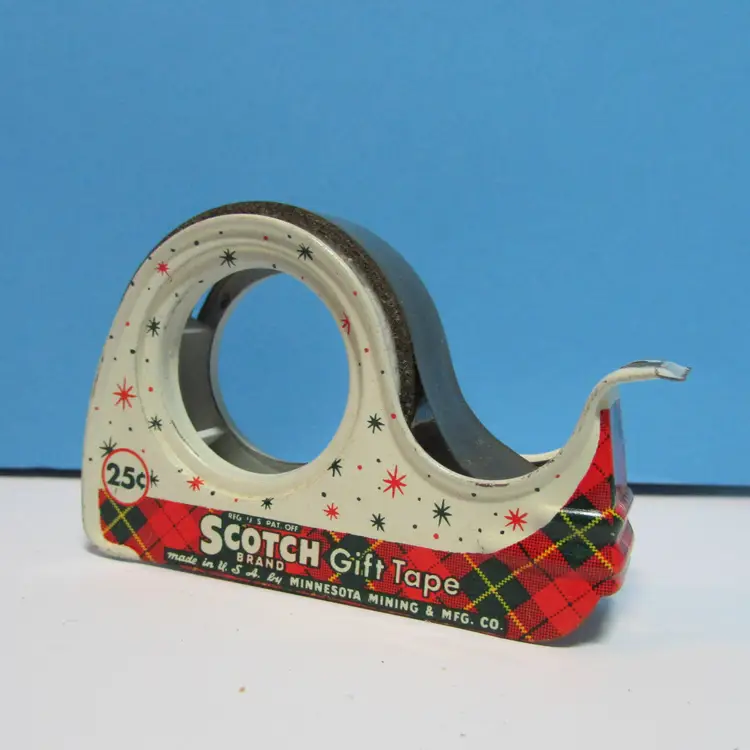 vintage Scotch gift tape plaid starburst design gold tape