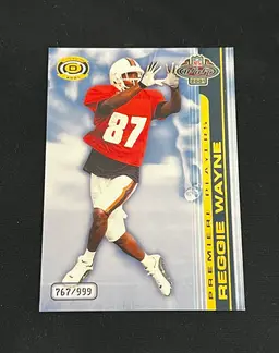 Reggie Wayne 2001 Pacific Dynagon Premiere Players /999 #19 Rookie RC Miami Hurricanes Indianapolis Colts