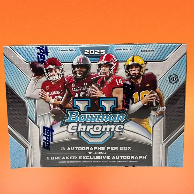 2025 Bowman Chrome University Football 10 Delight Box (case) PYT Live Rip #1 MBB1658 (stacked shipping)