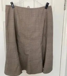 Style & Co. Women's Light Brown Plaid Flair Skirt Size 14