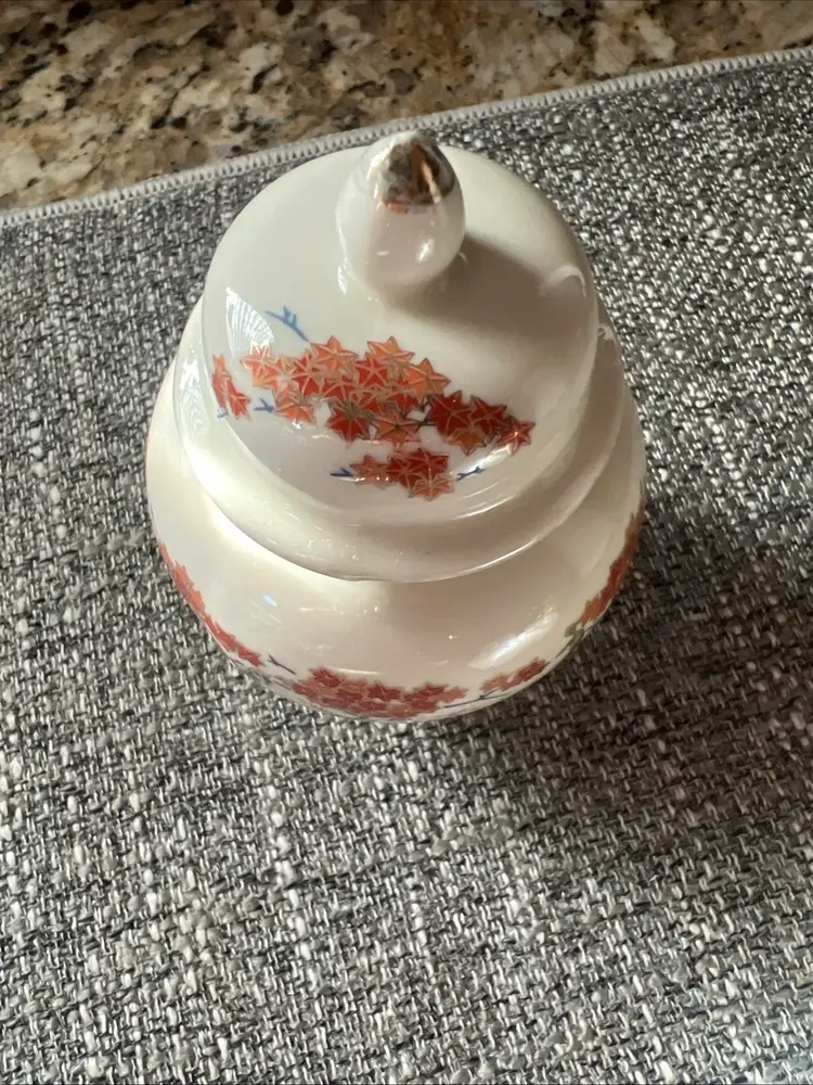 Vintage Japanese Asahi Hand Painted Ginger Jar Peacock, And Flowers With
Gold Accents