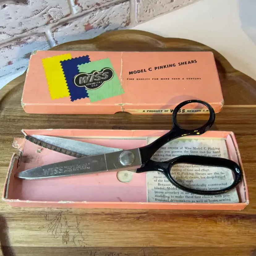 Vintage Wiss Pinking Shears Model CB7 Original Box As Is Sewing Tool
