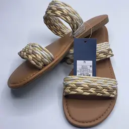 Universal Thread Anita Two-Band Slide Sandals Women's Cream/Bone