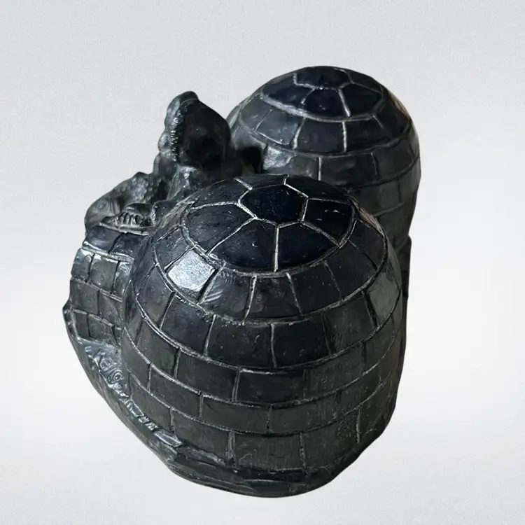 Vintage A Wolf Original Igloo Inuit Signed Soapstone Sculpture- Canada: 7.25”x3”x4.5”