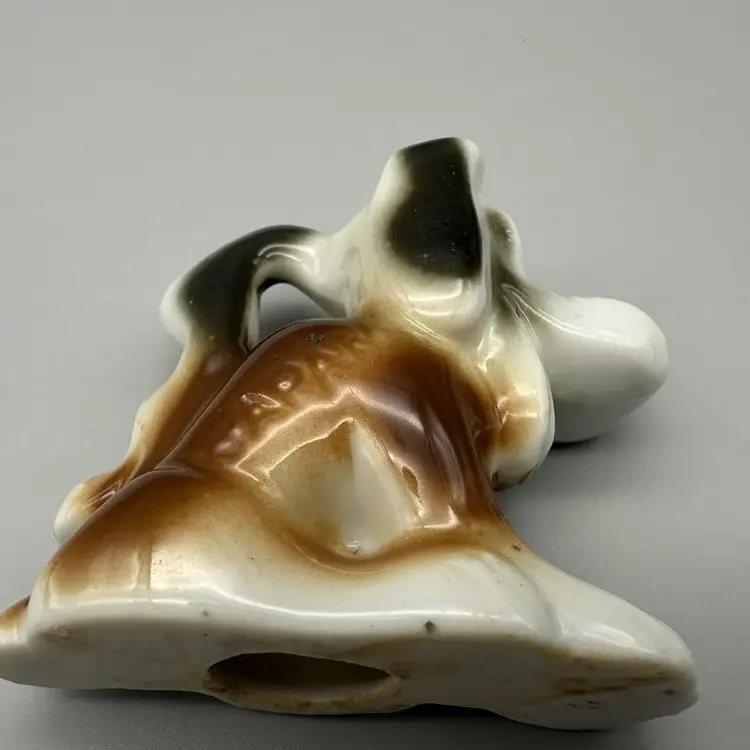 Vintage Anthropomorphic Japan Dog Figurine Basset Hound Double Pups Ceramic