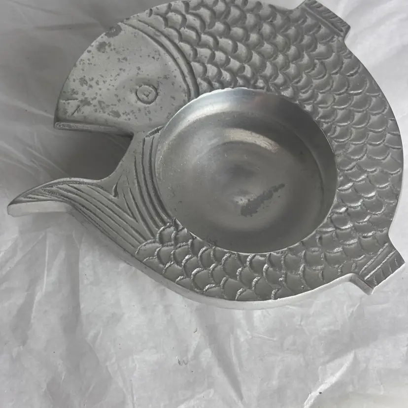 Silver Fish Candle Holder