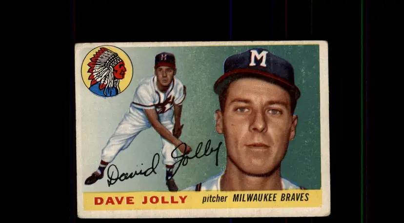 1955 Topps #35 Dave Jolly - (pk-tl1) - Milwaukee Braves
