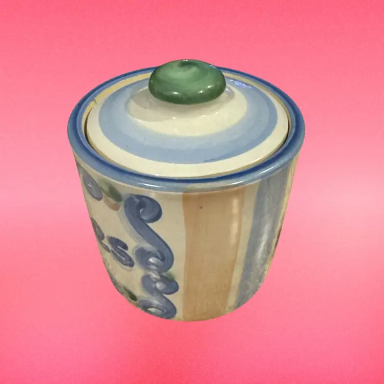 Vtg M.A. HADLEY Pottery Stoneware Goodies Cookie Treat Jar Canister "Fill Me"
