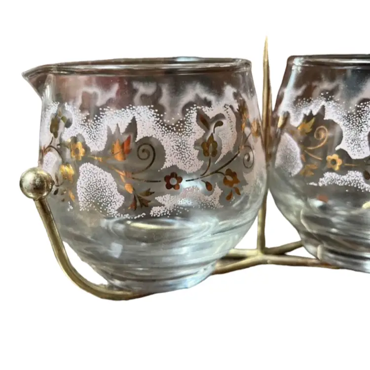 Libbey Pink Dutchess Cream and Sugar