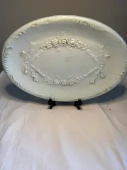 Victorian Milk glass vanity tray