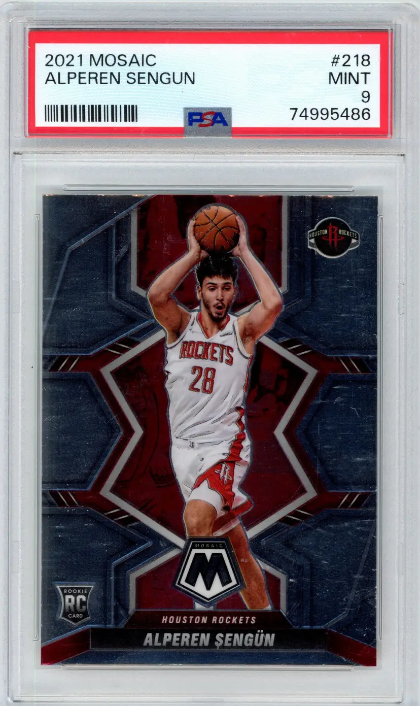 2021 Mosaic ALPEREN SENGUN #218 RC Rookie ROCKETS PSA 9 MINT