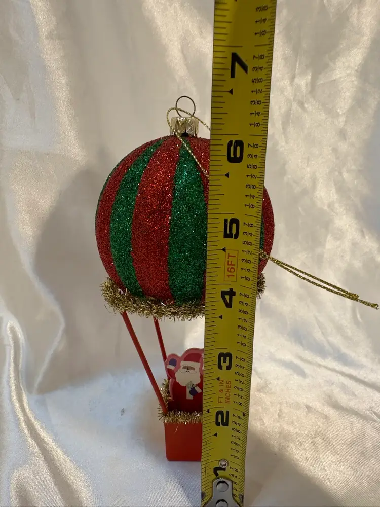 Santa Hot Air balloon Christmas Ornament