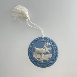 Wedgwood Jasperware 1997 Vintage Reindeer Moose Christmas Ornament NO Box 2.25"