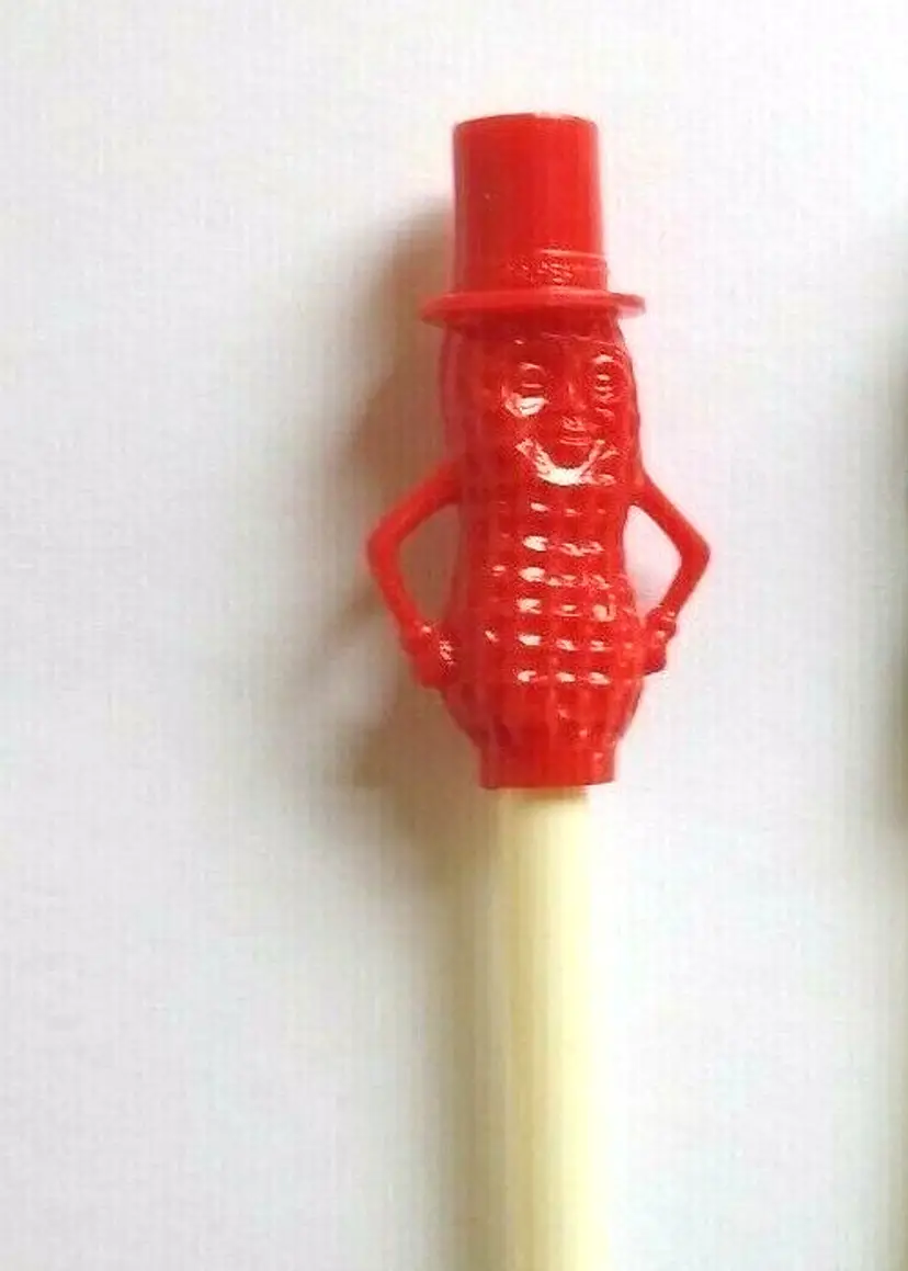 Mr Peanut Vintage Red Drinking Straw 1950s Planters Peanuts Pop Culture Plastic