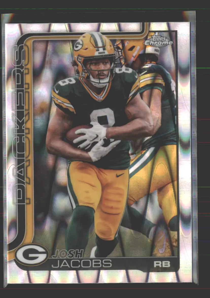 Josh Jacobs 2025 Topps Chrome RayWave Refractor #110 - (142) - Green Bay Packers