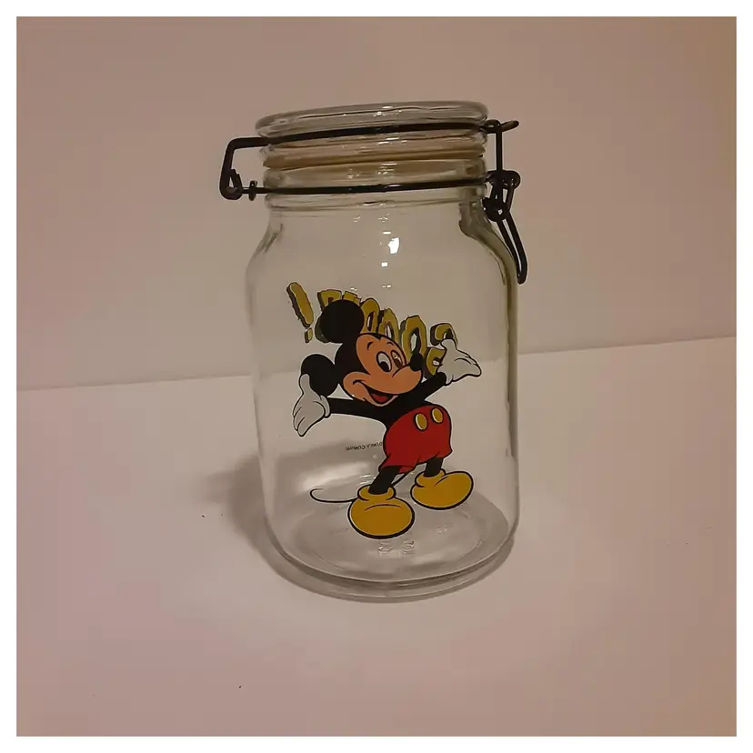 Vintage Mickey Mouse "Goodies" Canister/Cookie Jar by Anchor Hocking, 2 Quarts
