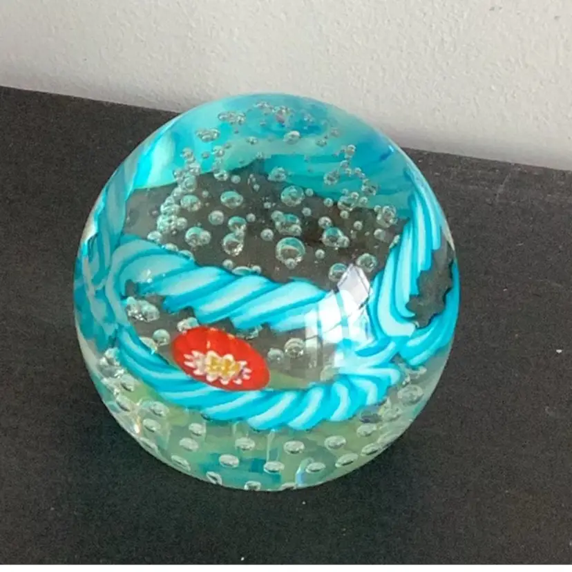 3410-Vintage Murano Paperweight, No Signature, 3x3”