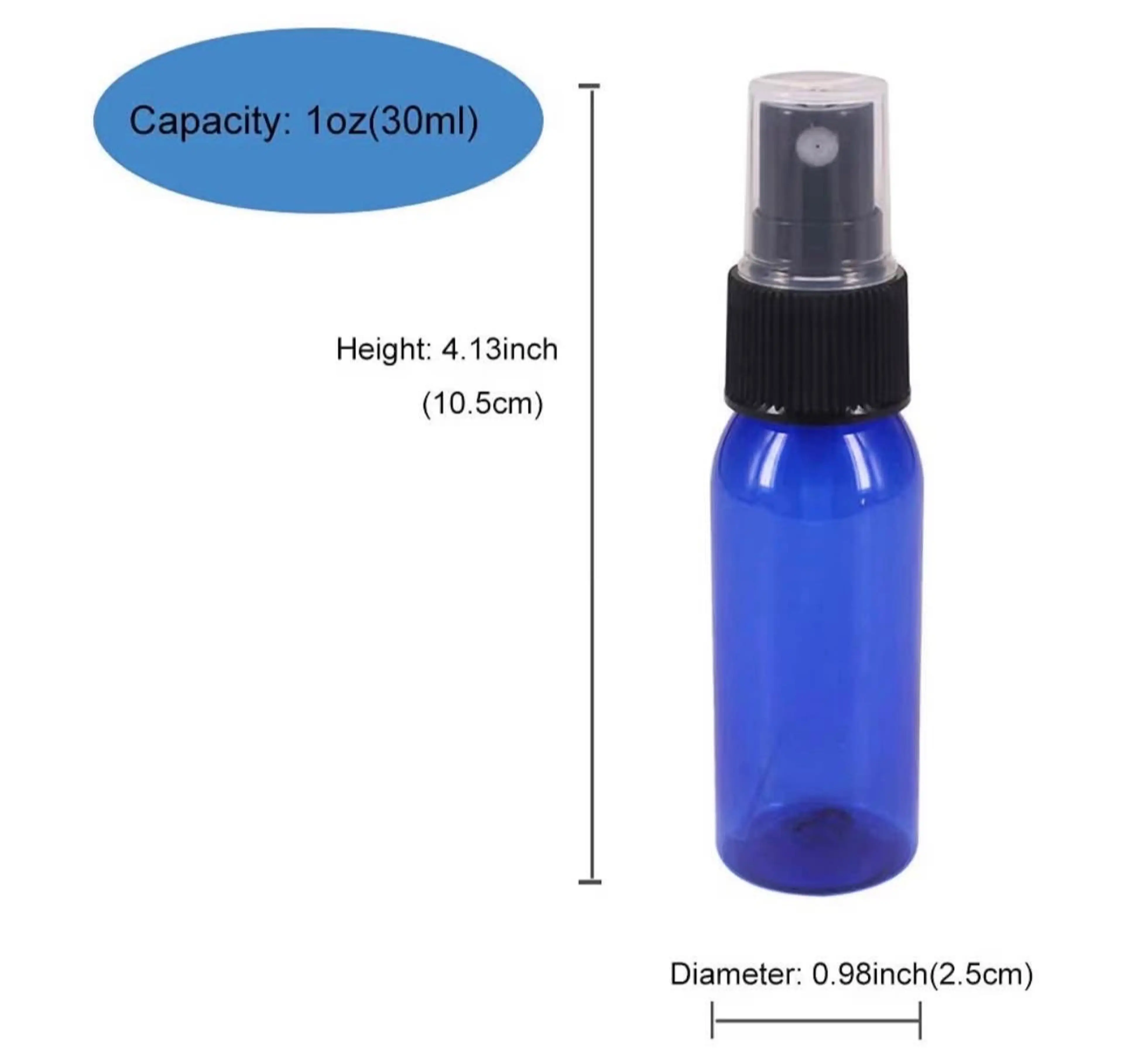 1oz 100-Pack Travel Size Plastic Spray Bottle