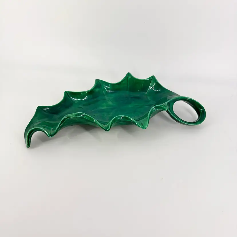 #01 Leaf Shaped 15"x7" Ceramic Dish Bowl Candle Holder Hobbyist
