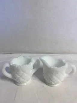 Vintage Westmoreland Thumbelina Child's Milk Glass Sugar and Creamer