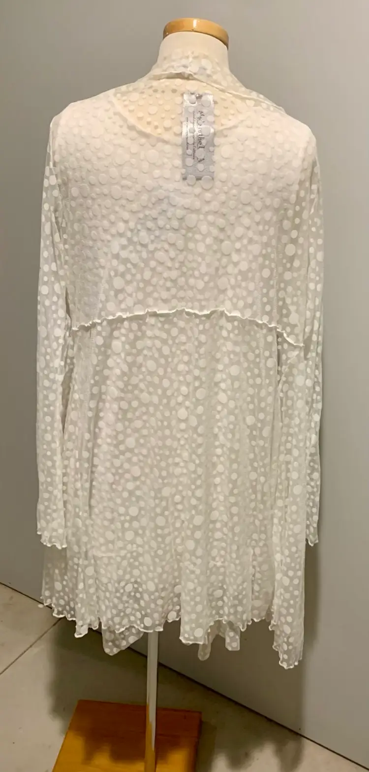 Super Cute!! Vine Street Apparel: Baby Doll Dress, white w/sheer Jacket. Size XL