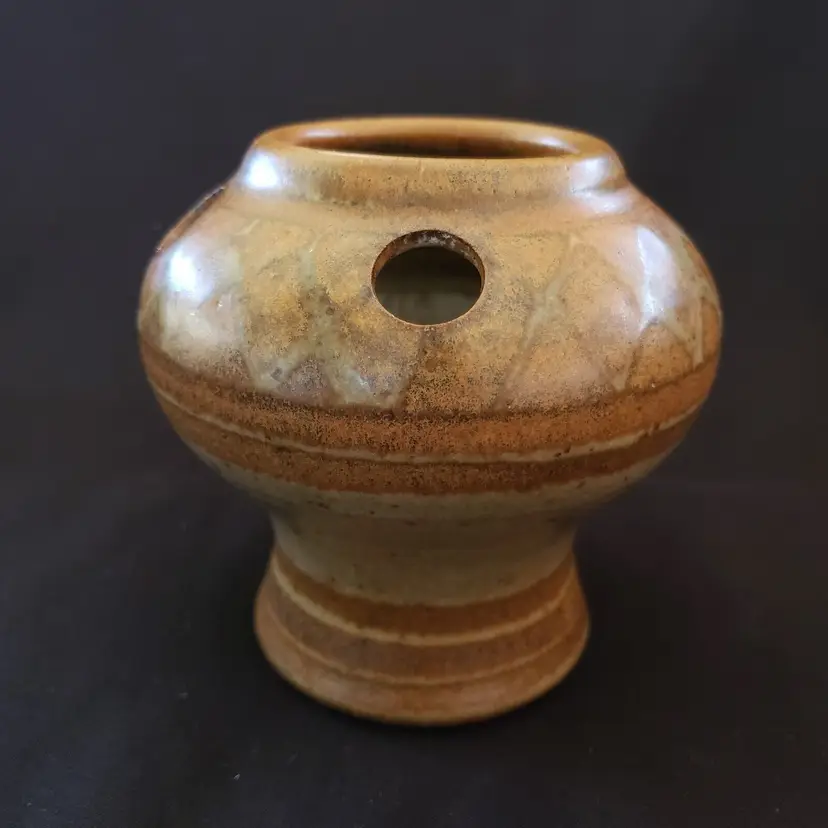 Art Pottery WISHON HARRELL Vase California Stoneware Earth Tones Vintage 4½" tall