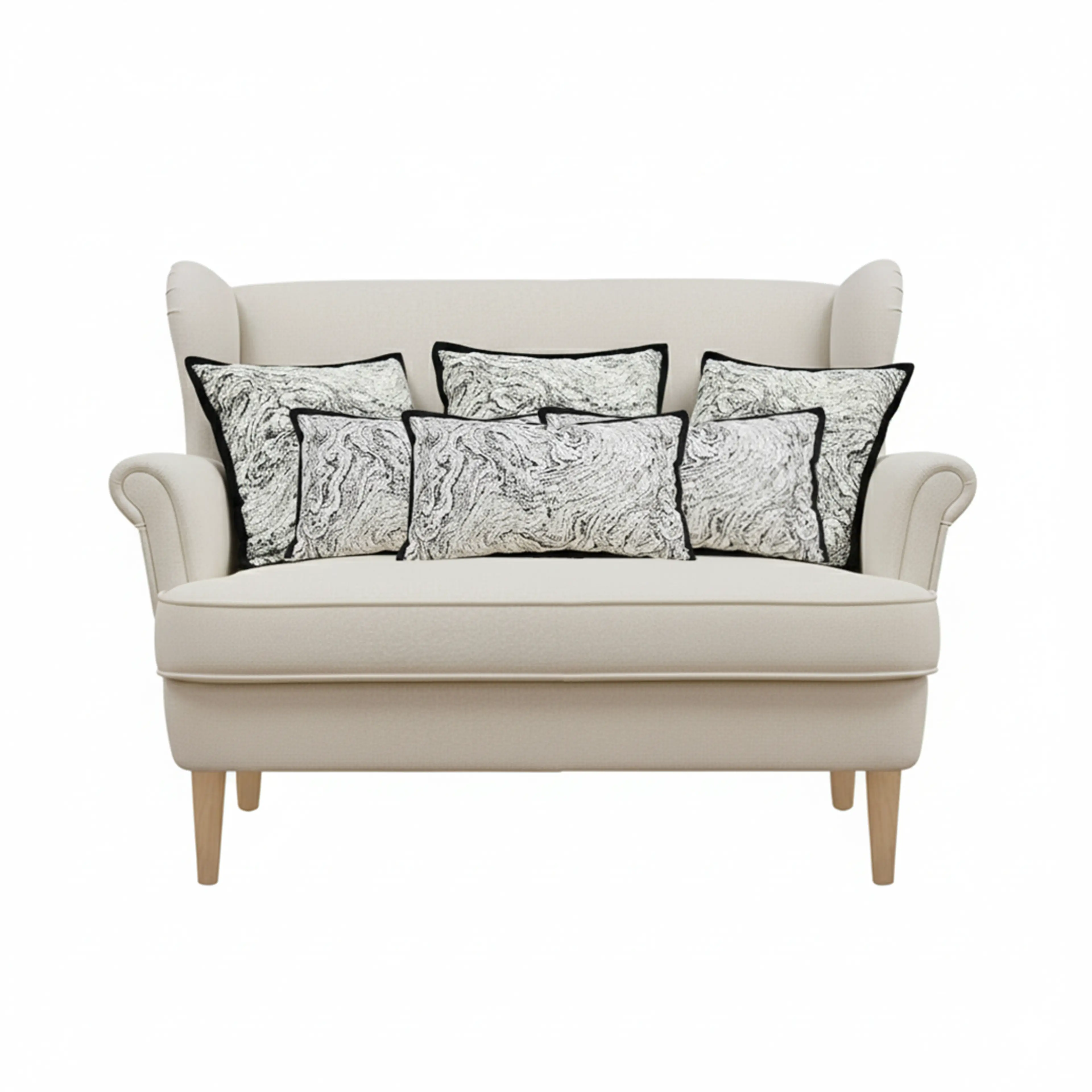 SOGA 6PC Abstract Black Edge & Artistic Black Border Pillow Covers 30-45cm Set