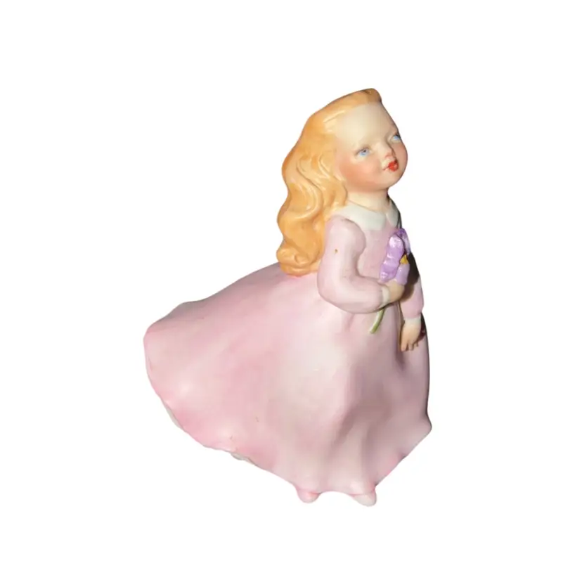 Vintage Ceramic Flowy Dress Girl Figurine