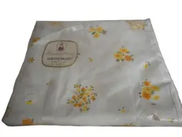 NIB Vintage Springmaid Twin XL 72 x 108 yellow floral flat sheet 100% cotton bedding