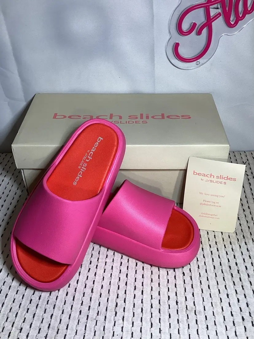 New Women’s J/Slides Fuchsia/Red SIZE 7