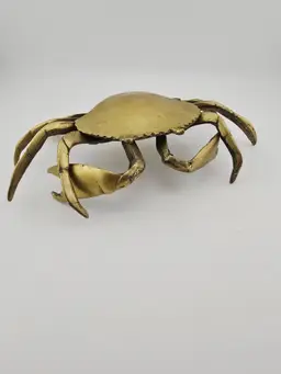 Vintage Brass Crab Trinket Dish As Is 8'Wx1.5T