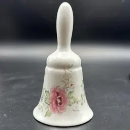 Floral Glazed Porcelain Bell 5”