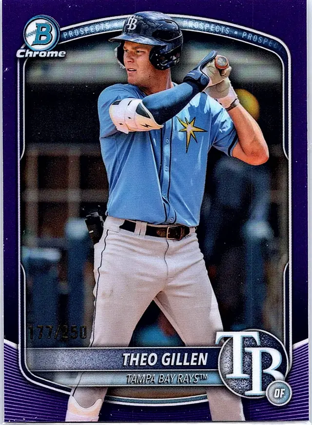 2025 Bowman Draft Theo Gillen #BDC-121 Chrome Purple Refractor Rays #/250