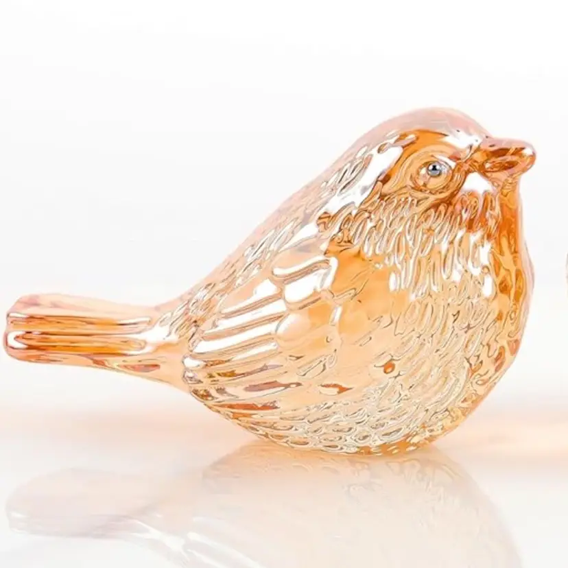 One Mini Champagne Crystal Bird Figurine - 3'' inches