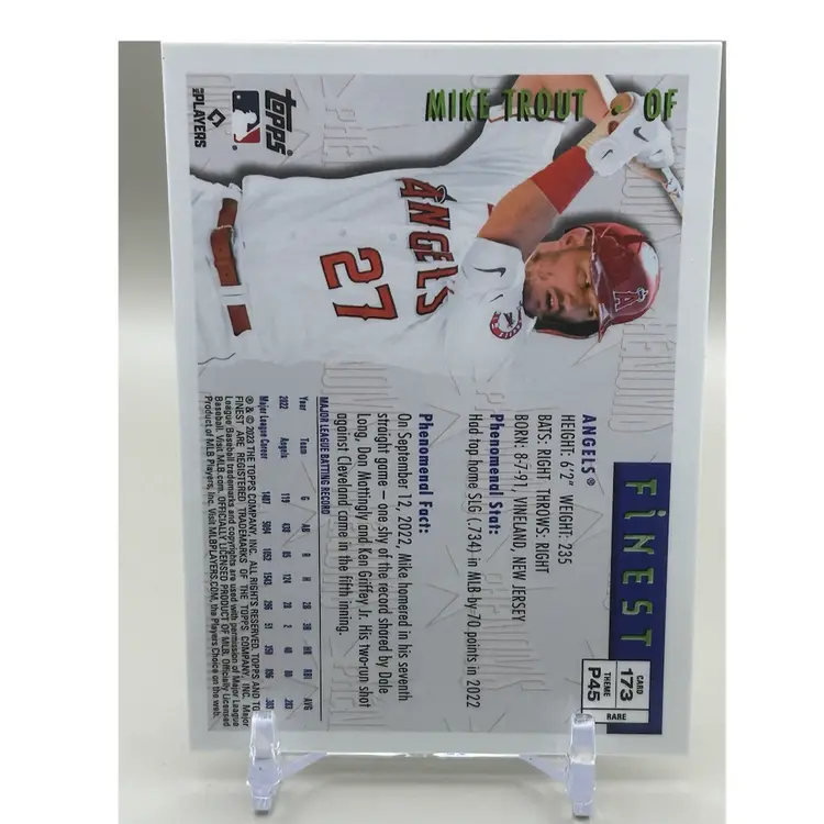 Mike Trout 2023 Topps Finest Flashbacks Phenoms Gold Protector Refractor 1/10 Los Angeles Angels