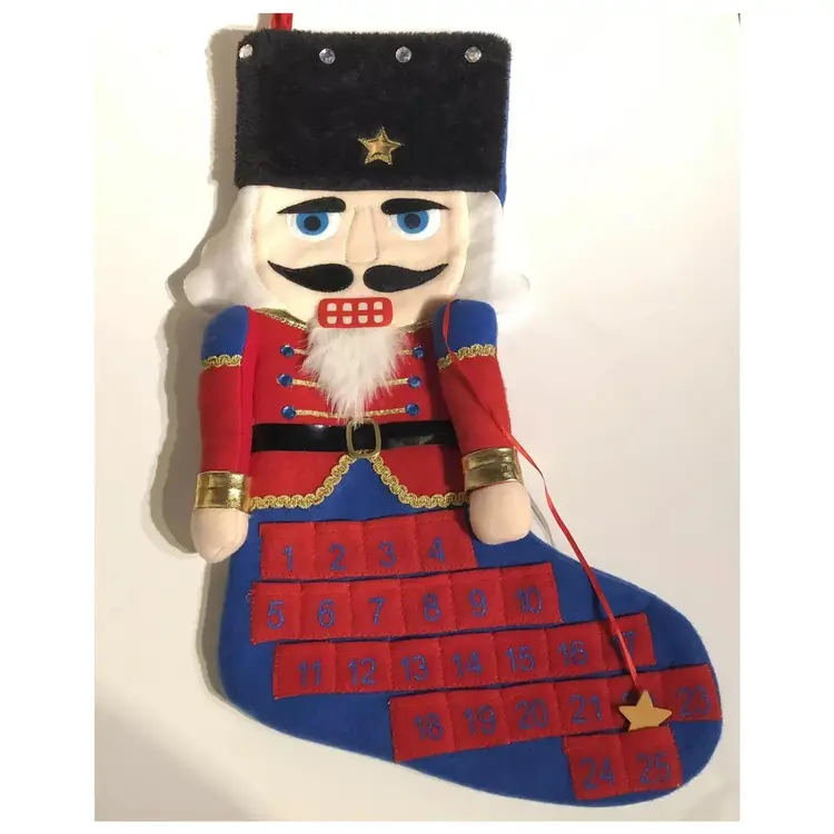 Nutcracker Christmas Stocking Advent Calendar Move The Star 23” Red Blue Gold 3D 
Please read description
(Locaation Box A10)