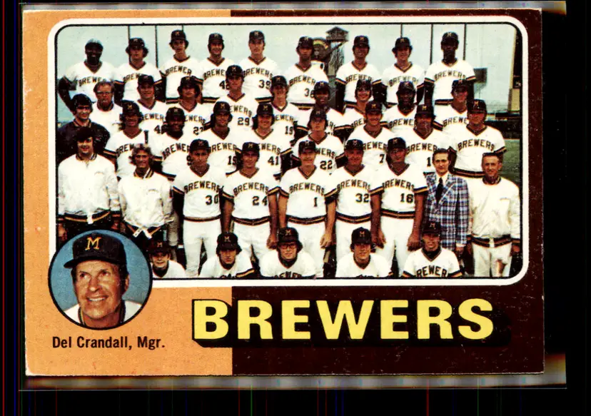 Del Crandall Brewers Team Card 1975 Topps #384 - Milwaukee Brewers - (pk4-264)
