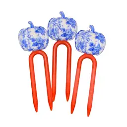 Blue Toile Pumpkin Pin - 6 FOR $5