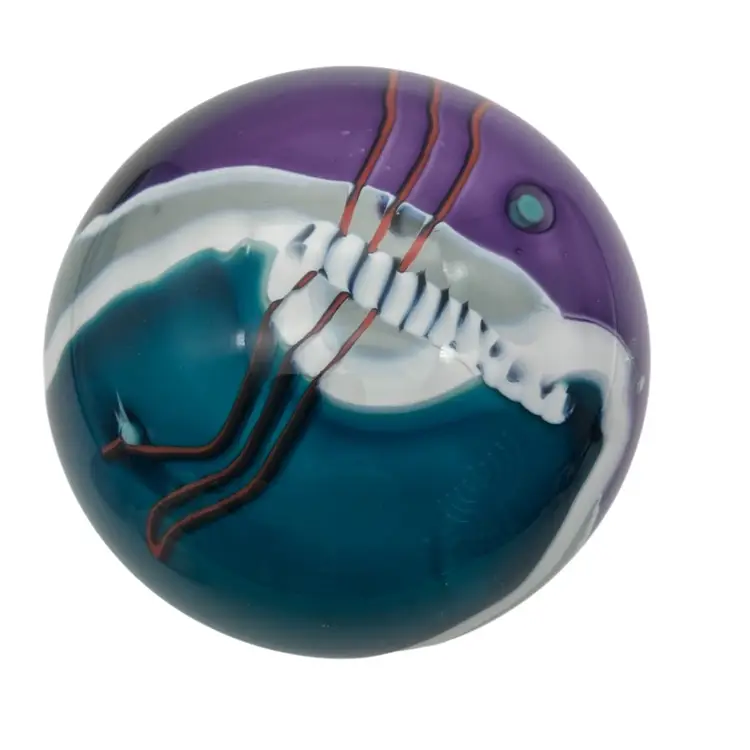 BIN - As Is. Vintage James R Wilbat Large Shard Paperweight 3.5” Magnum Turquoise Purple