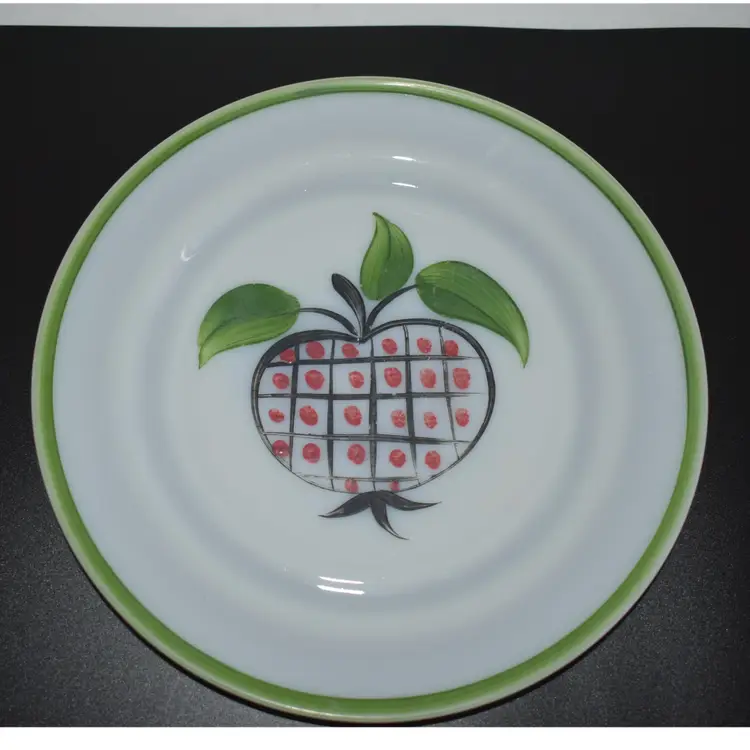 Hazel Atlas Milk Glass Fruit Plates Set Of 2